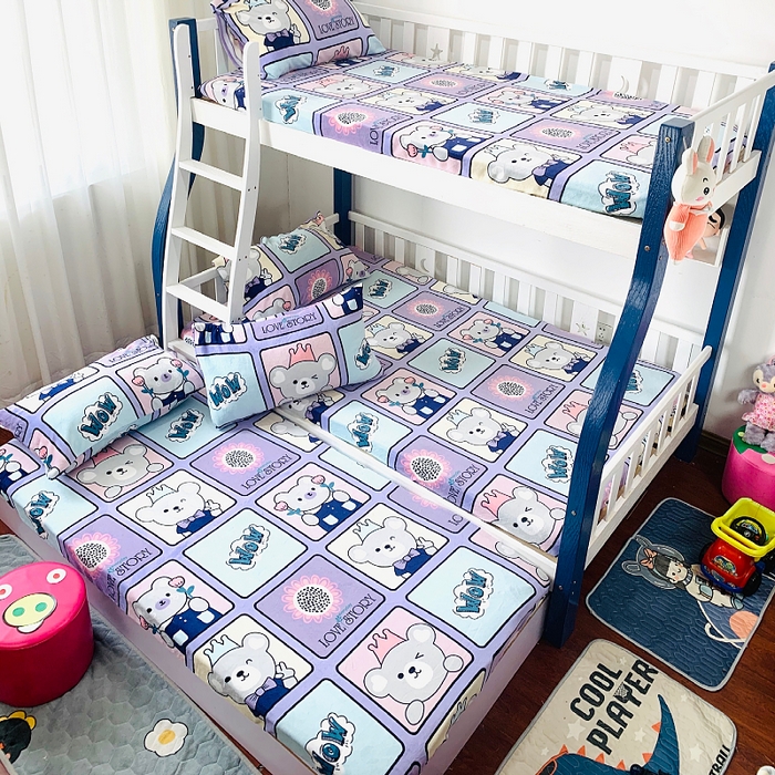 小虾米 2025新款加厚牛奶绒床笠单床笠床笠单件 皇冠熊