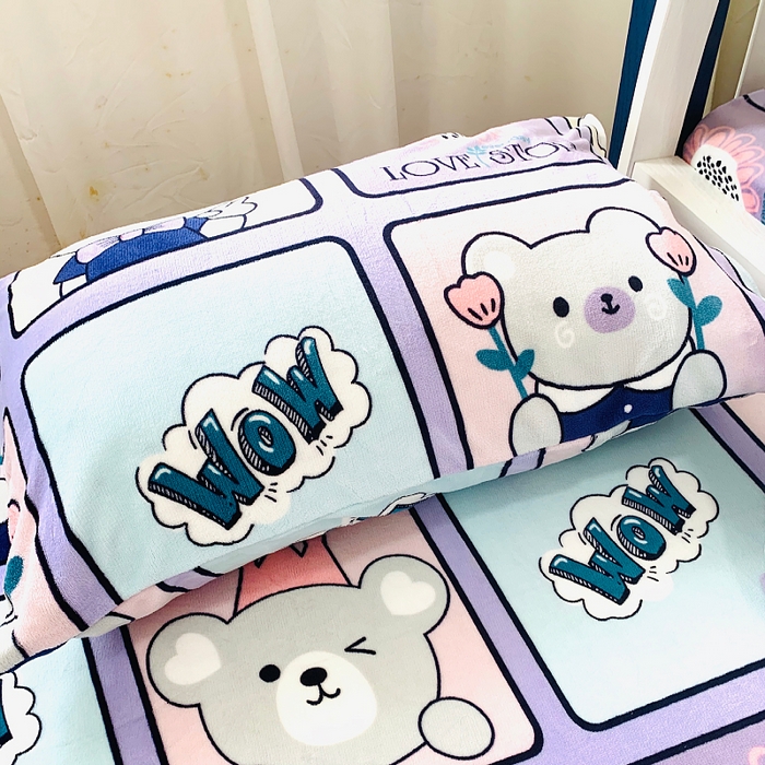 91家纺网 家纺一手货源 找家纺 小虾米 2025新款加厚牛奶绒床笠单床笠床笠单件 皇冠熊