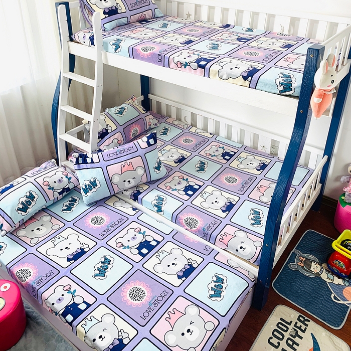 91家纺网 家纺一手货源 找家纺 小虾米 2025新款加厚牛奶绒床笠单床笠床笠单件 皇冠熊