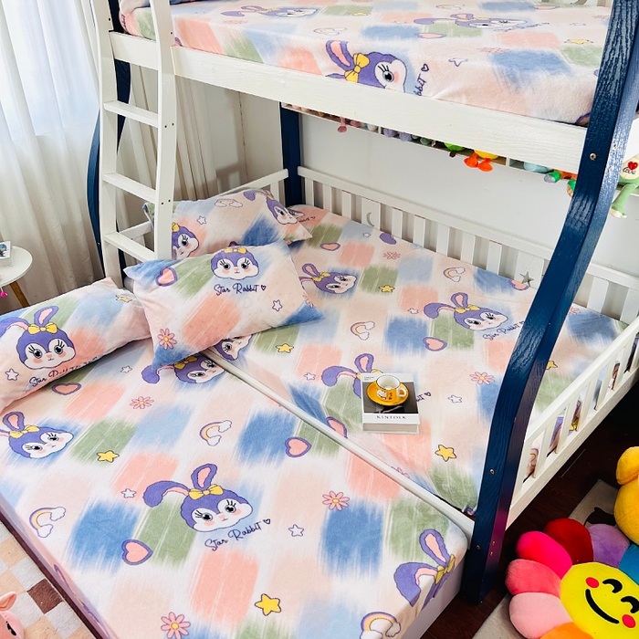 91家纺网 家纺一手货源 找家纺 小虾米 2025新款加厚牛奶绒床笠单床笠床笠单件 星黛兔