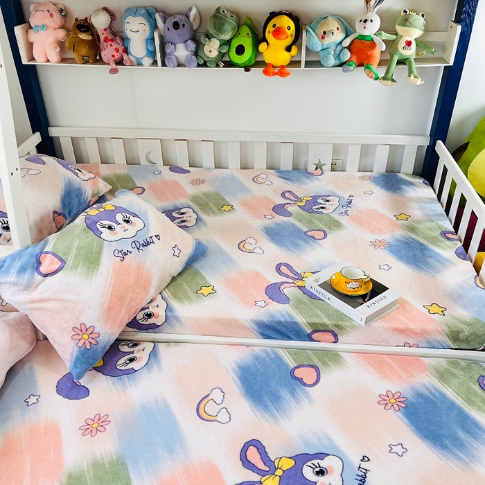 91家纺网 家纺一手货源 找家纺 小虾米 2025新款加厚牛奶绒床笠单床笠床笠单件 星黛兔