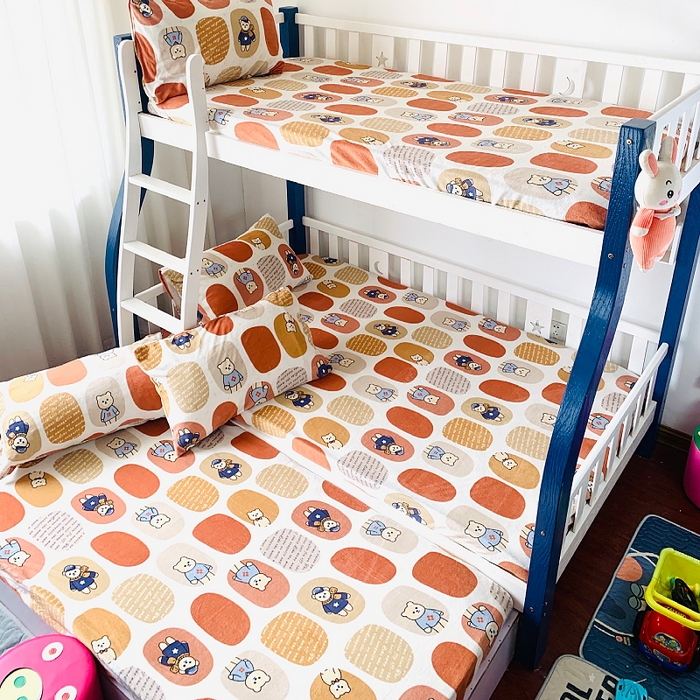 91家纺网 家纺一手货源 找家纺 小虾米 2025新款加厚牛奶绒床笠单床笠床笠单件 波点小熊