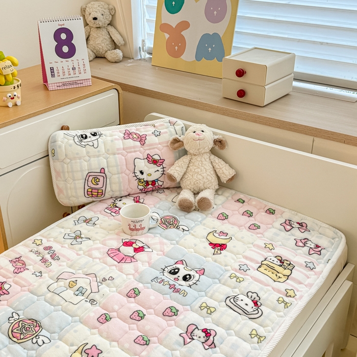 91家纺网 家纺一手货源 找家纺 禧缘家纺（原梦想家） 2025新款儿童牛奶绒夹棉床垫（可定制） 魔法宝贝