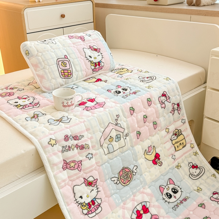 91家纺网 家纺一手货源 找家纺 禧缘家纺（原梦想家） 2025新款儿童牛奶绒夹棉床垫（可定制） 魔法宝贝