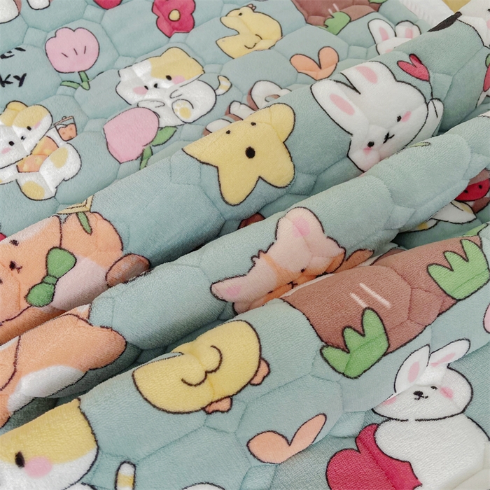 91家纺网 家纺一手货源 找家纺 禧缘家纺（原梦想家） 2025新款儿童牛奶绒夹棉床垫（可定制） 动物派对