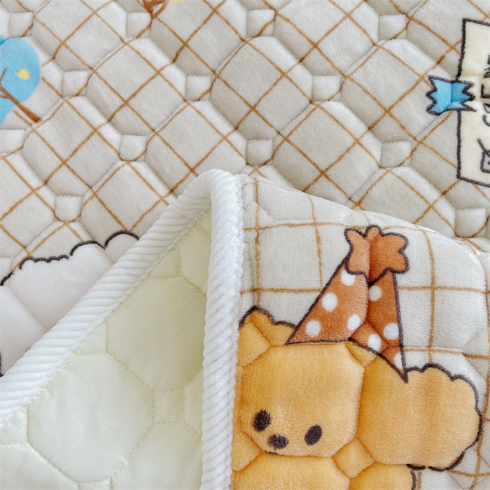 91家纺网 家纺一手货源 找家纺 禧缘家纺（原梦想家） 2025新款儿童牛奶绒夹棉床垫（可定制） 好伙伴