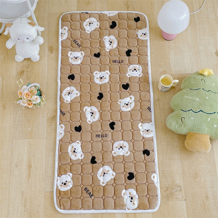 91家纺网 家纺一手货源 找家纺 禧缘家纺（原梦想家） 2025新款儿童牛奶绒夹棉床垫（可定制） 可可熊