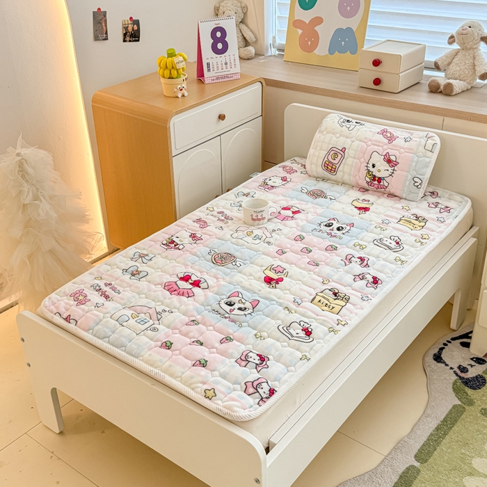 91家纺网 家纺一手货源 找家纺 禧缘家纺（原梦想家） 2025新款儿童牛奶绒夹棉床垫（可定制） 魔法宝贝