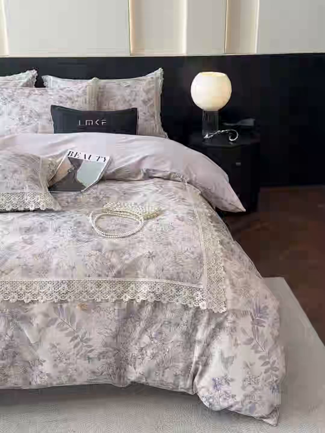 91家纺网 家纺一手货源 找家纺 蓝米卡夫 2025秋冬-A类棉麻全棉数码印花50S*50S双股磨毛公主风系列（礼盒包装）【如需买家秀联系15996631948】  清逸花蝶