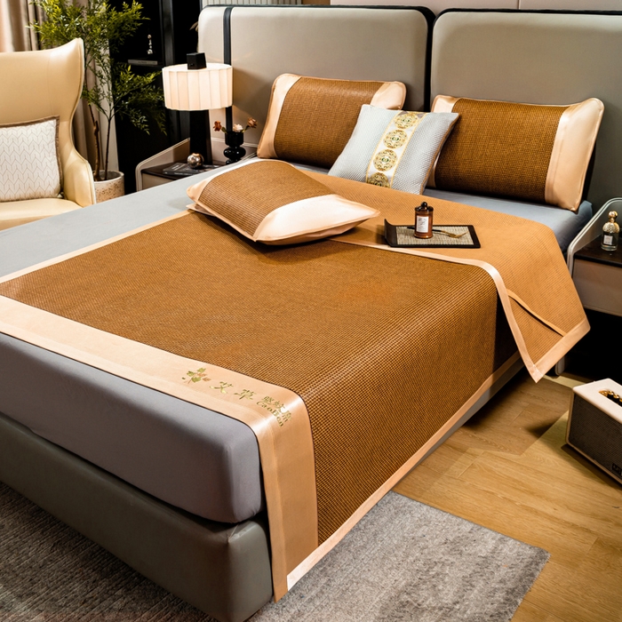 梵克保罗 2025新款方角藤席系列古藤席系列三件套 艾草-步步高