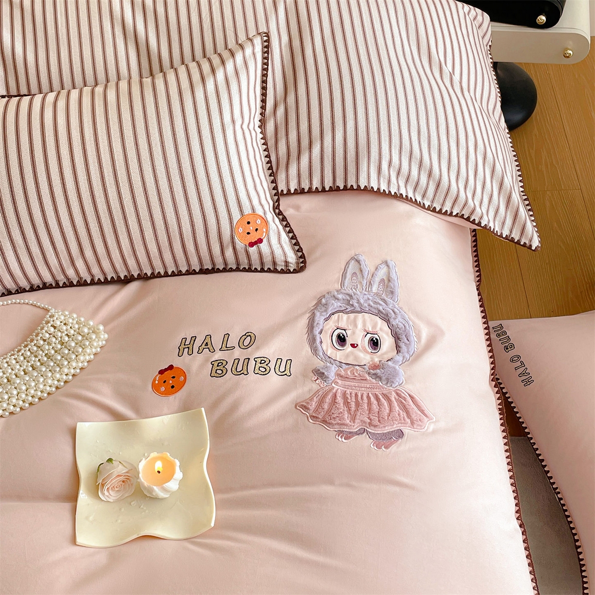 91家纺网 家纺一手货源 找家纺 （总）蓝米卡夫 2025秋冬-A类全棉生态磨毛卡通绣花贝壳边系列（礼盒包装）【如需买家秀联系15996631948】