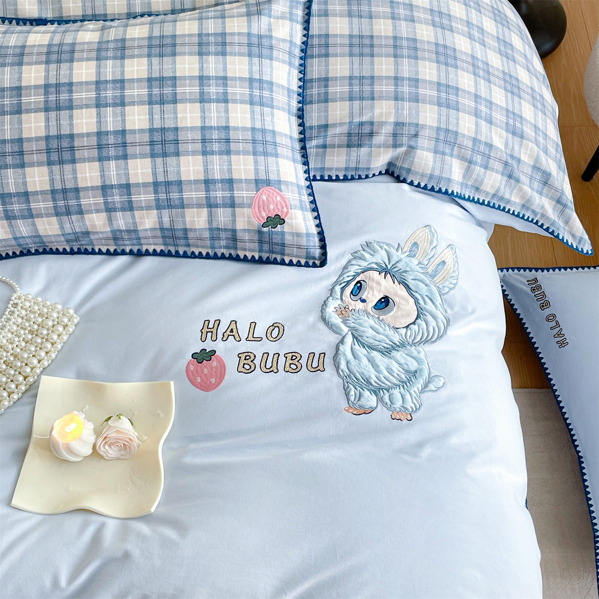 91家纺网 家纺一手货源 找家纺 （总）蓝米卡夫 2025秋冬-A类全棉生态磨毛卡通绣花贝壳边系列（礼盒包装）【如需买家秀联系15996631948】