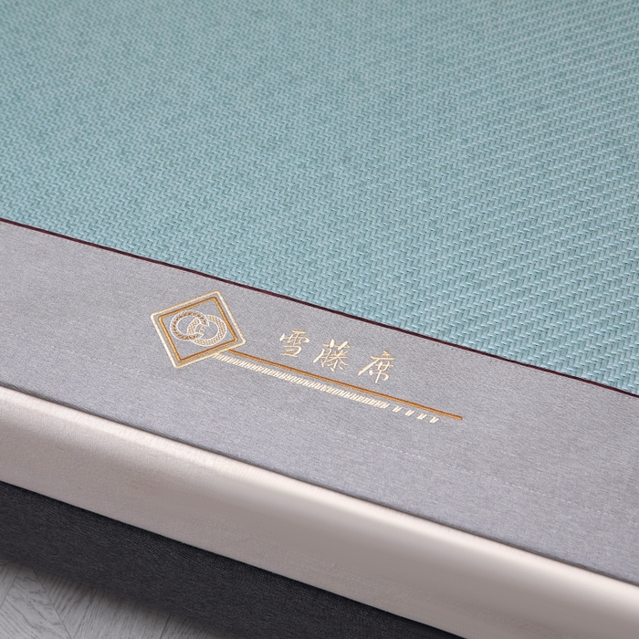 91家纺网 家纺一手货源 找家纺 梵克保罗 2025新款pe材质雪藤席凉席三件套 雪藤蓝