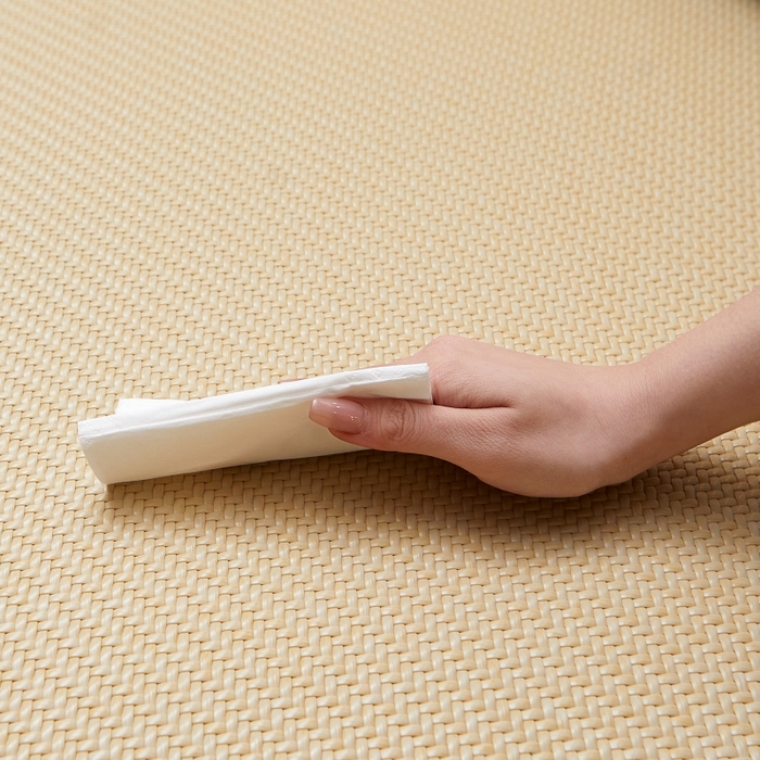 91家纺网 家纺一手货源 找家纺 梵克保罗 2025新款pe材质雪藤席凉席三件套 柠檬黄