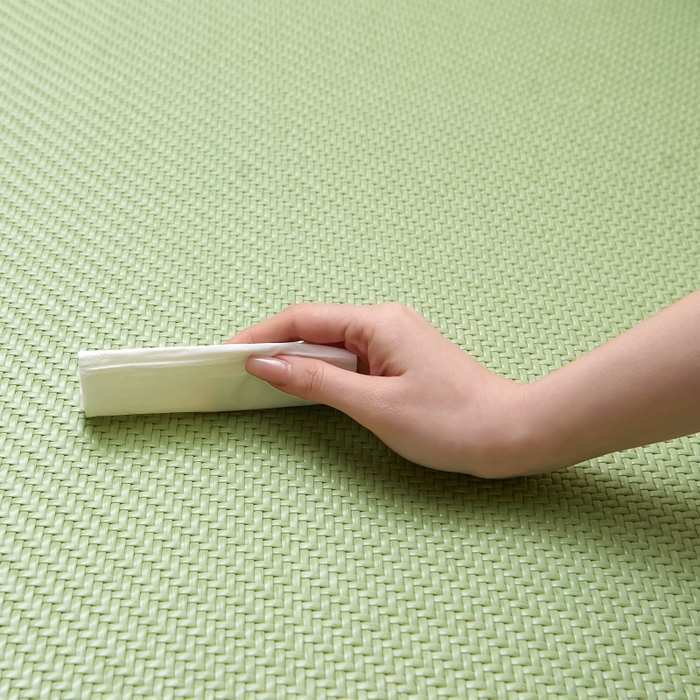 91家纺网 家纺一手货源 找家纺 梵克保罗 2025新款pe材质雪藤席凉席三件套 雪藤绿