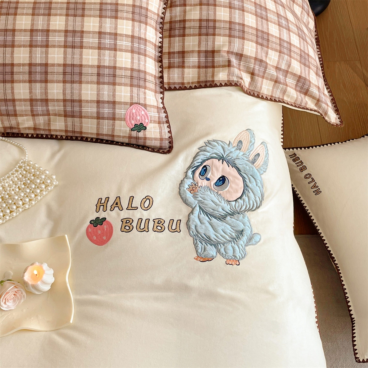 91家纺网 家纺一手货源 找家纺 （总）蓝米卡夫 2025秋冬-A类全棉生态磨毛卡通绣花贝壳边系列（礼盒包装）【如需买家秀联系15996631948】