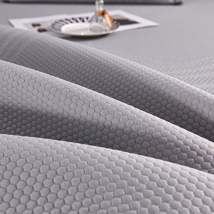 91家纺网 家纺一手货源 找家纺 梵克保罗 2025新款7A抗菌母婴级纯乙纶PE刺绣凉感丝豆豆席 床裙款 床裙款 浪花-灰