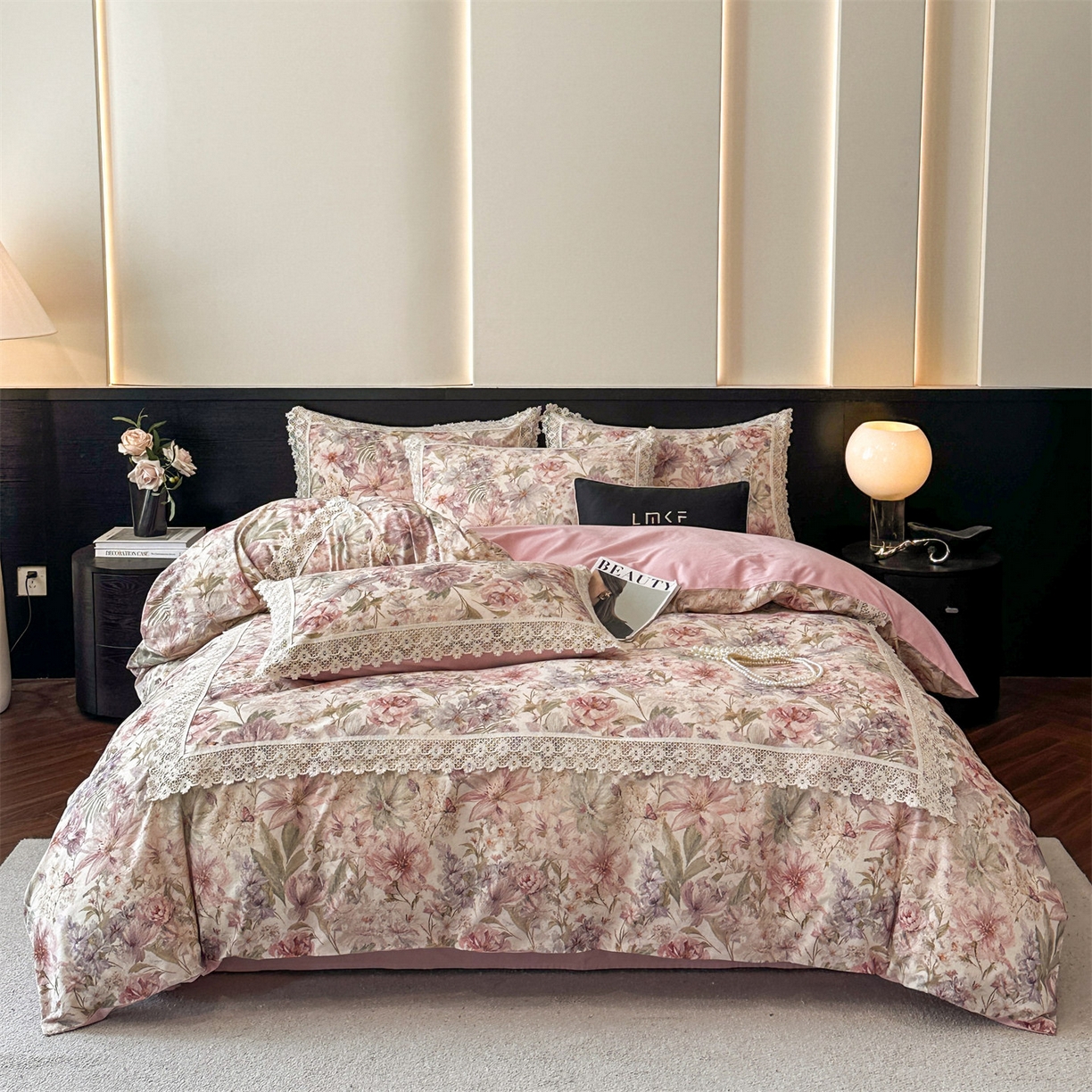 91家纺网 家纺一手货源 找家纺 蓝米卡夫 2025秋冬-A类棉麻全棉数码印花50S*50S双股磨毛公主风系列（礼盒包装）【如需买家秀联系15996631948】  幻彩雅韵