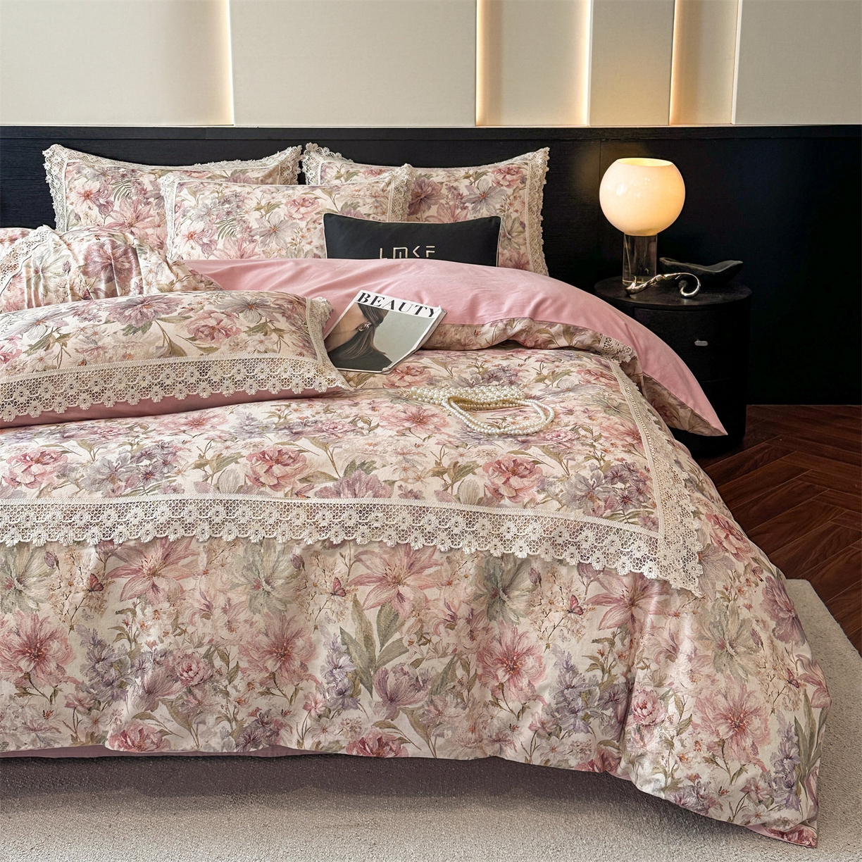 91家纺网 家纺一手货源 找家纺 蓝米卡夫 2025秋冬-A类棉麻全棉数码印花50S*50S双股磨毛公主风系列（礼盒包装）【如需买家秀联系15996631948】  幻彩雅韵