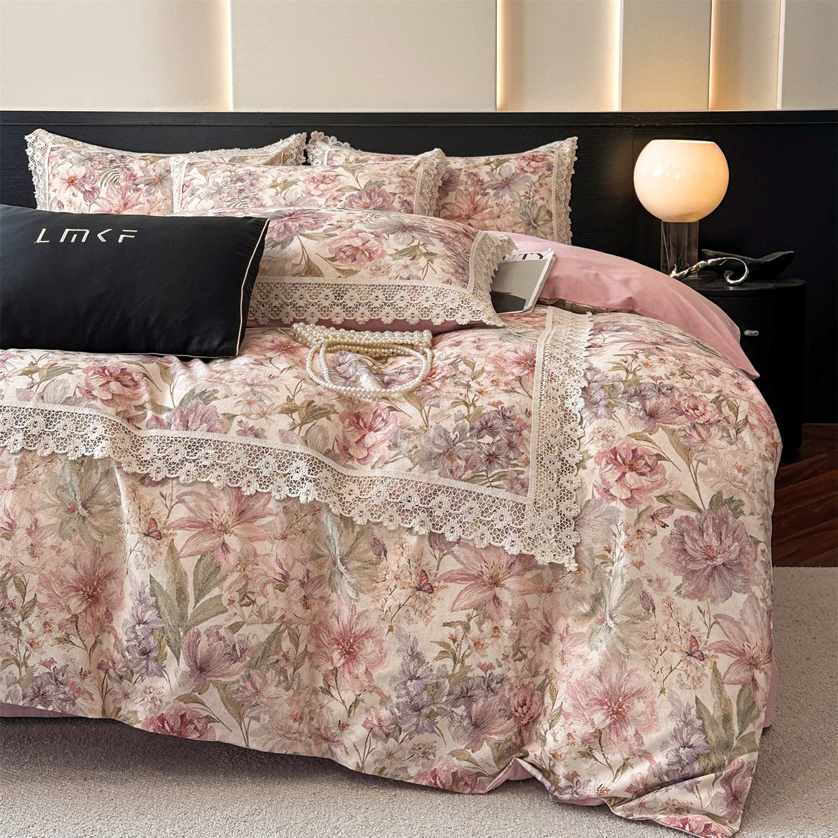 91家纺网 家纺一手货源 找家纺 蓝米卡夫 2025秋冬-A类棉麻全棉数码印花50S*50S双股磨毛公主风系列（礼盒包装）【如需买家秀联系15996631948】  幻彩雅韵