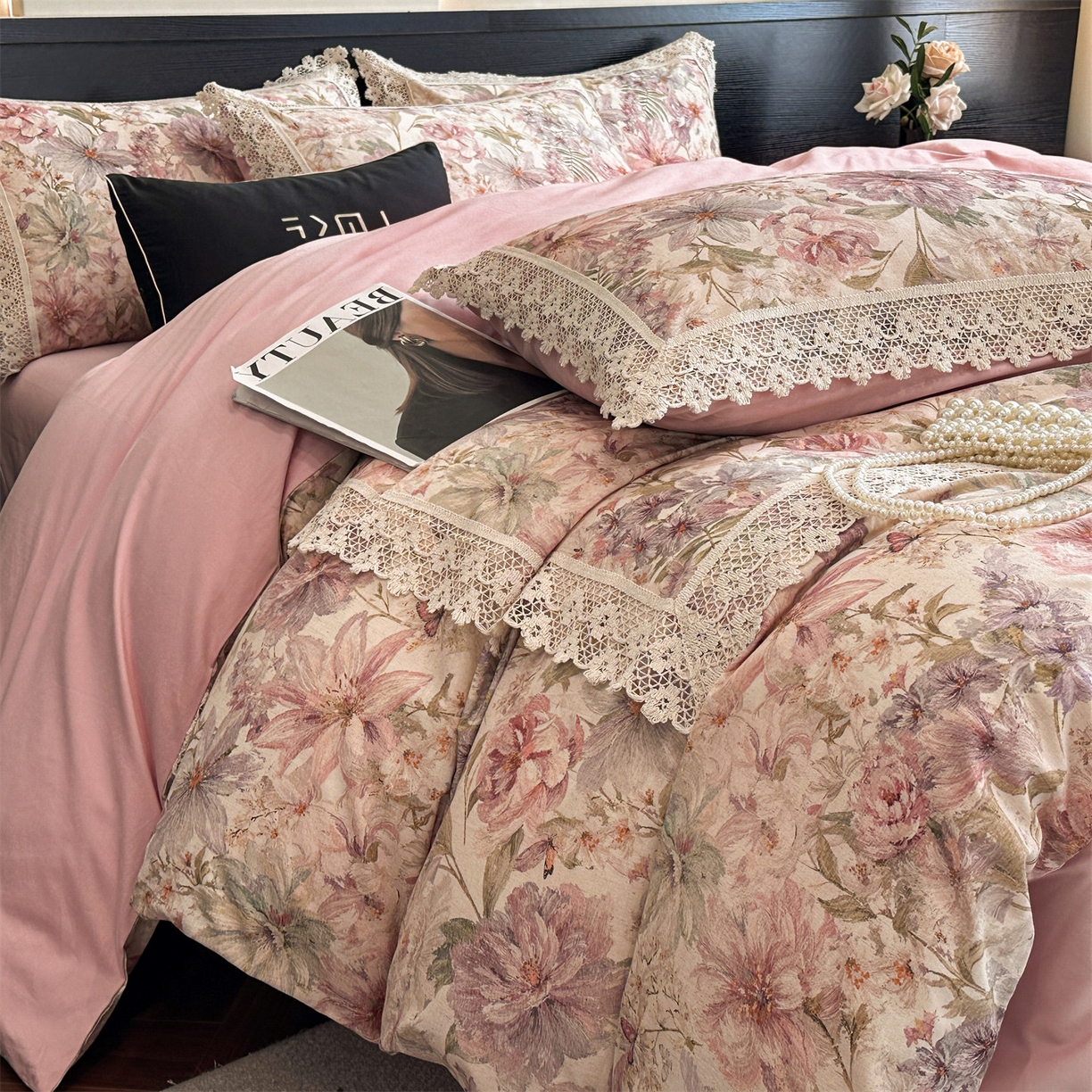 91家纺网 家纺一手货源 找家纺 蓝米卡夫 2025秋冬-A类棉麻全棉数码印花50S*50S双股磨毛公主风系列（礼盒包装）【如需买家秀联系15996631948】  幻彩雅韵