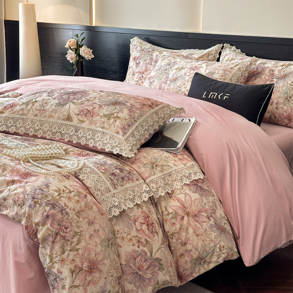 91家纺网 家纺一手货源 找家纺 蓝米卡夫 2025秋冬-A类棉麻全棉数码印花50S*50S双股磨毛公主风系列（礼盒包装）【如需买家秀联系15996631948】  幻彩雅韵