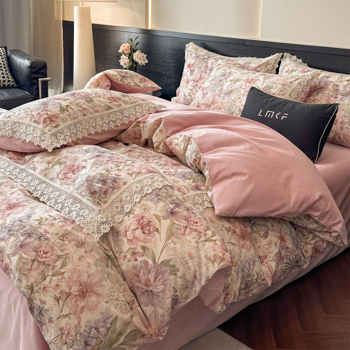 91家纺网 家纺一手货源 找家纺 蓝米卡夫 2025秋冬-A类棉麻全棉数码印花50S*50S双股磨毛公主风系列（礼盒包装）【如需买家秀联系15996631948】  幻彩雅韵