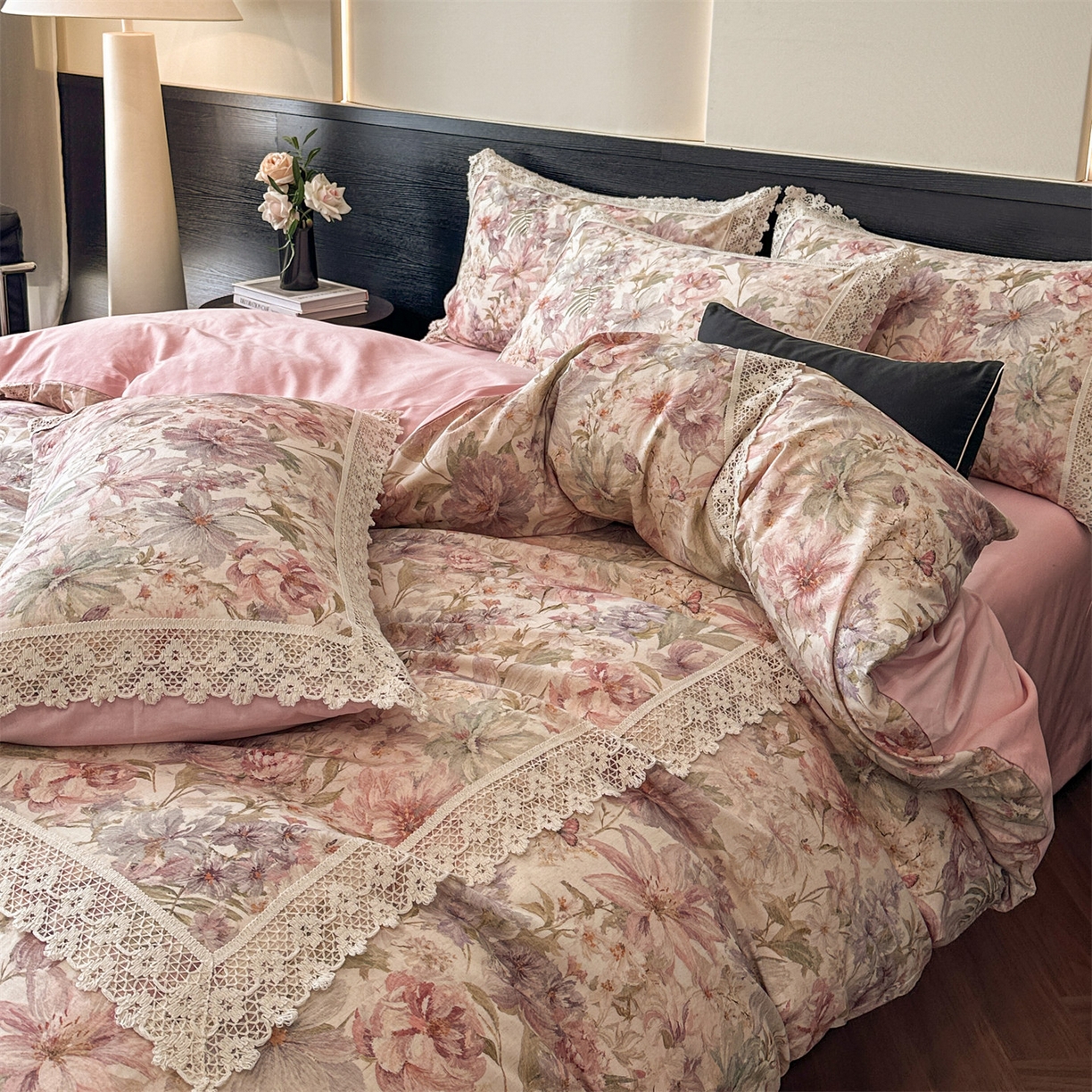 91家纺网 家纺一手货源 找家纺 蓝米卡夫 2025秋冬-A类棉麻全棉数码印花50S*50S双股磨毛公主风系列（礼盒包装）【如需买家秀联系15996631948】  幻彩雅韵