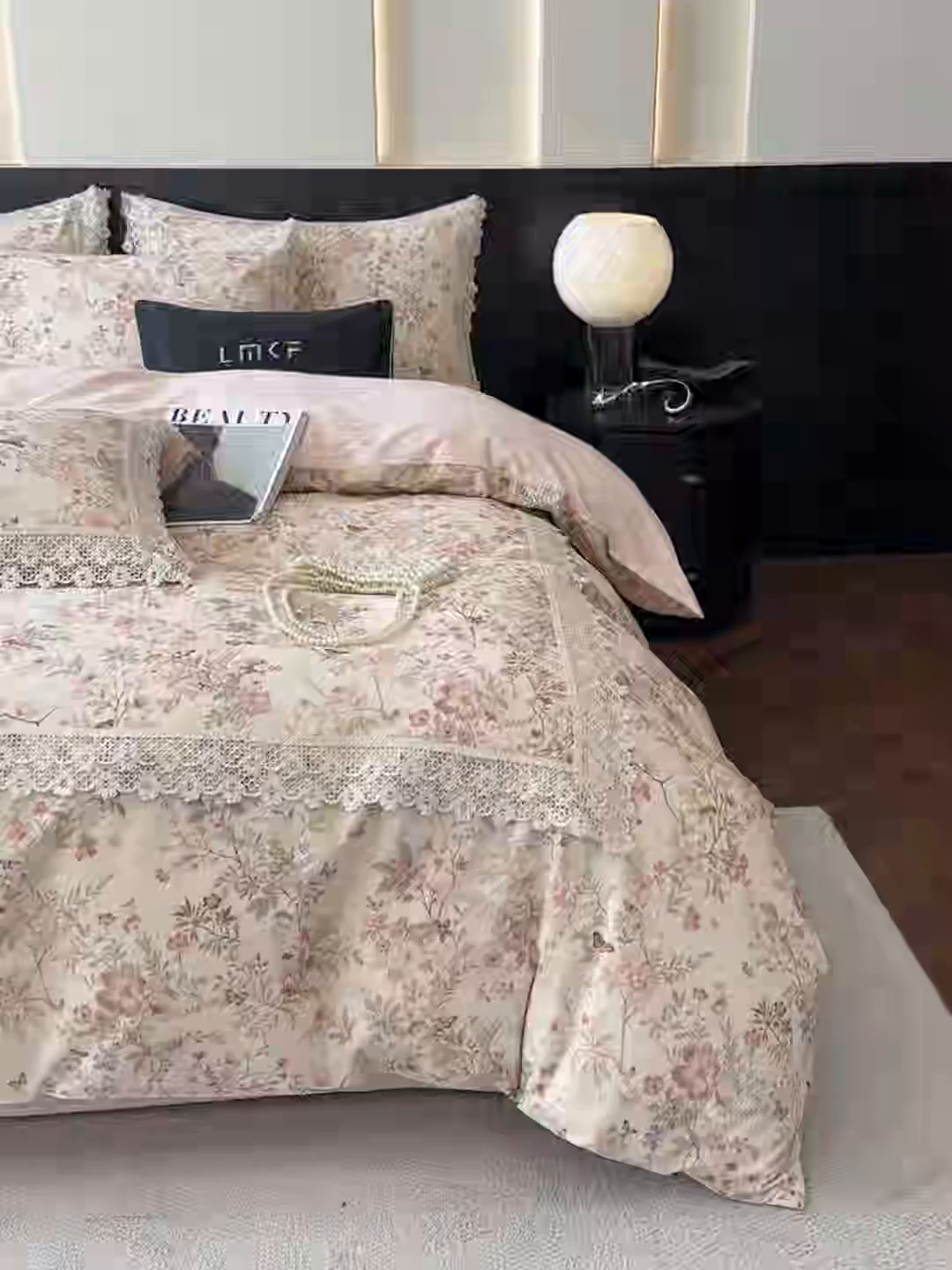 91家纺网 家纺一手货源 找家纺 蓝米卡夫 2025秋冬-A类棉麻全棉数码印花50S*50S双股磨毛公主风系列（礼盒包装）【如需买家秀联系15996631948】  静雅花韵