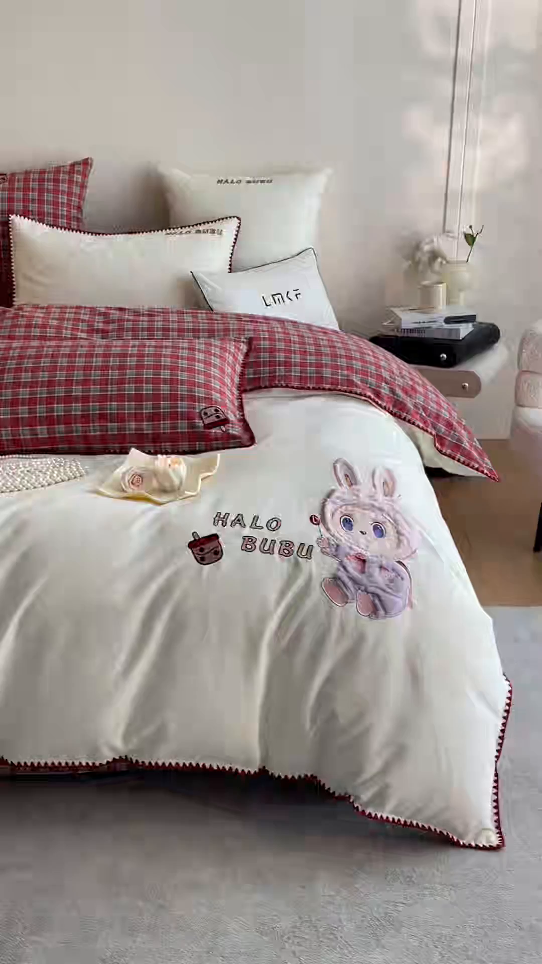 91家纺网 家纺一手货源 找家纺 蓝米卡夫 2025秋冬-A类全棉生态磨毛卡通绣花贝壳边系列（礼盒包装）【如需买家秀联系15996631948】 3号芝士白-奥汀蜜格