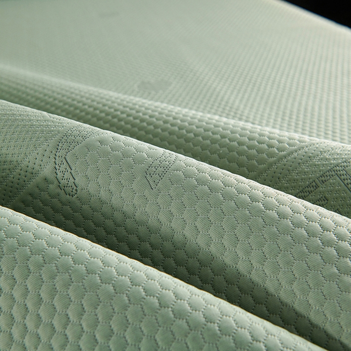 91家纺网 家纺一手货源 找家纺 梵克保罗 2025新款7A抗菌母婴级纯乙纶PE刺绣凉感丝豆豆席 床笠花边款 花边床笠爱心蝴蝶结-水绿