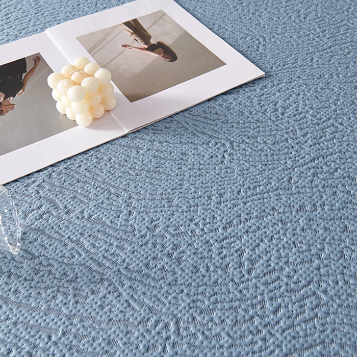 91家纺网 家纺一手货源 找家纺 梵克保罗 2025新款7A抗菌母婴级纯乙纶PE刺绣凉感丝豆豆席床单款 肌理纹-蓝