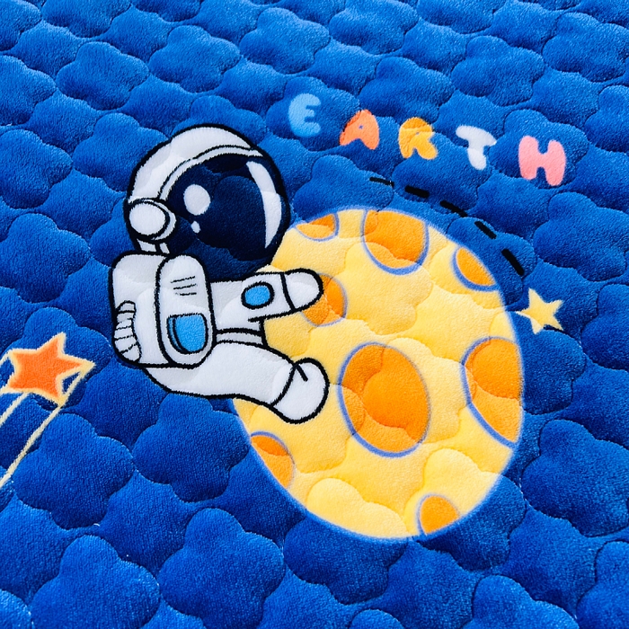 91家纺网 家纺一手货源 找家纺 小虾米 2025新款加厚牛奶绒夹棉床笠单床笠床笠单件 遨游太空