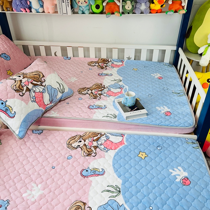 91家纺网 家纺一手货源 找家纺 小虾米 2025新款加厚牛奶绒夹棉床笠单床笠床笠单件 美人鱼