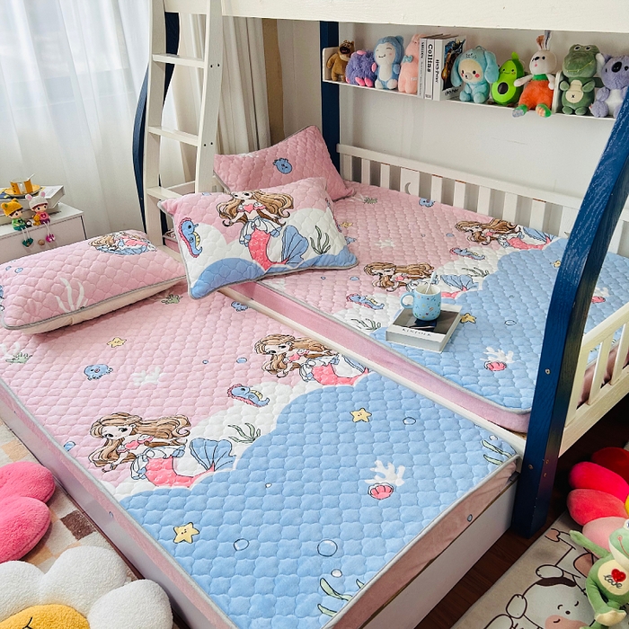 91家纺网 家纺一手货源 找家纺 小虾米 2025新款加厚牛奶绒夹棉床笠单床笠床笠单件 美人鱼