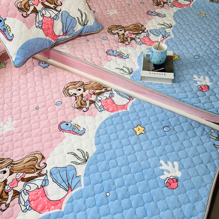 91家纺网 家纺一手货源 找家纺 小虾米 2025新款加厚牛奶绒夹棉床笠单床笠床笠单件 美人鱼