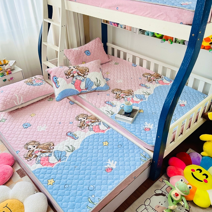 91家纺网 家纺一手货源 找家纺 小虾米 2025新款加厚牛奶绒夹棉床笠单床笠床笠单件 美人鱼