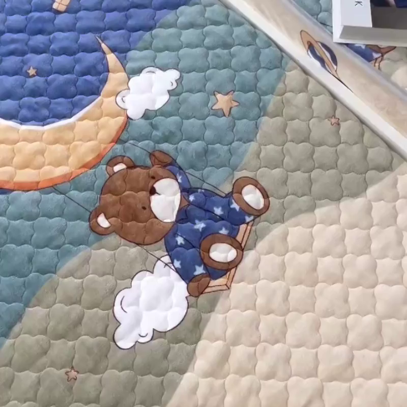 91家纺网 家纺一手货源 找家纺 小虾米 2025新款加厚牛奶绒夹棉床笠单床笠床笠单件 梦星空