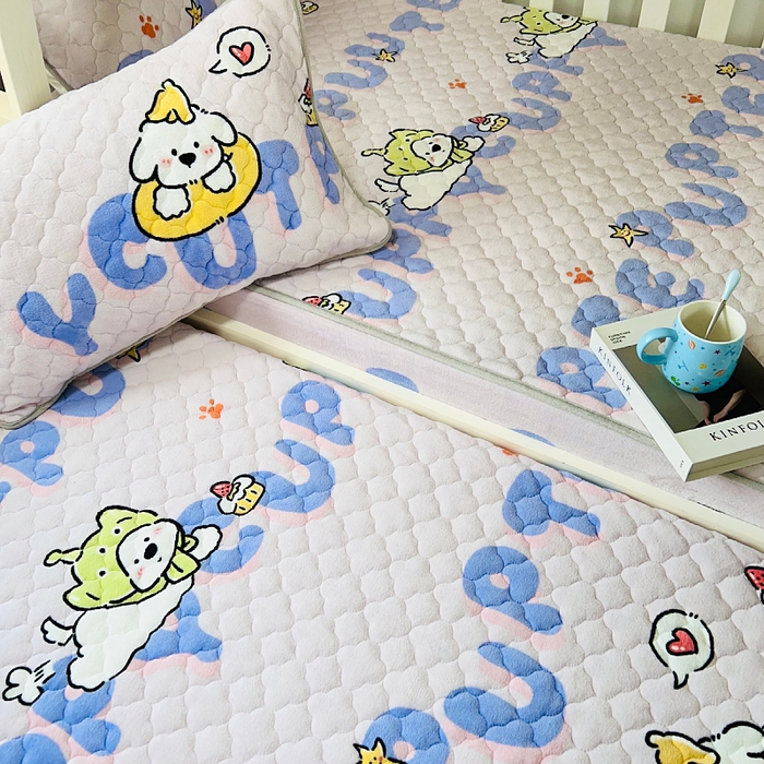 91家纺网 家纺一手货源 找家纺 小虾米 2025新款加厚牛奶绒夹棉床笠单床笠床笠单件 奇趣乐园