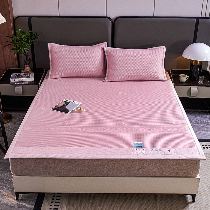 （总）梵克保罗 2025新款7A抗菌母婴级纯乙纶PE刺绣凉感丝豆豆席