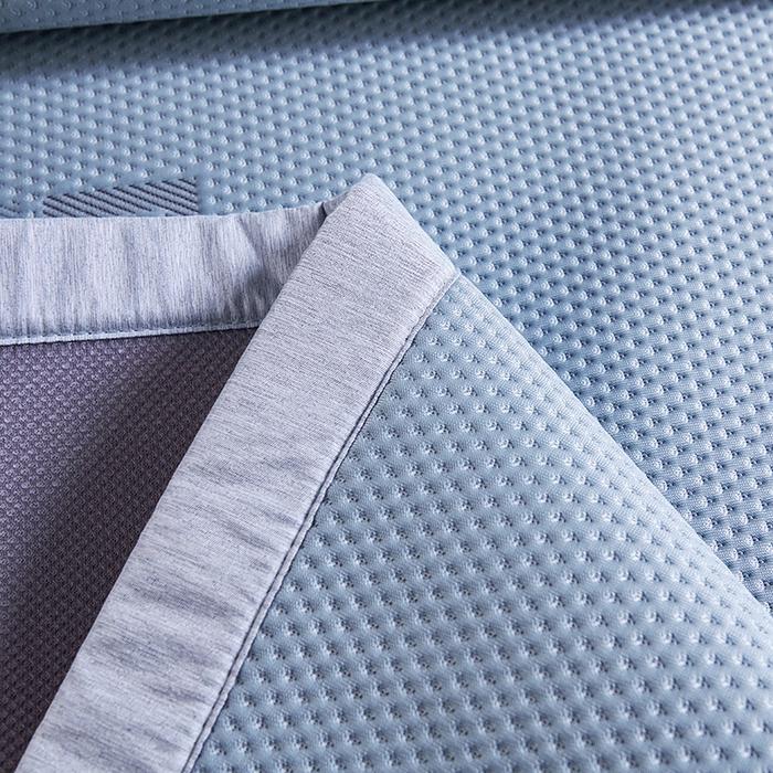 91家纺网 家纺一手货源 找家纺 梵克保罗 2025新款7A抗菌母婴级纯乙纶PE刺绣凉感丝豆豆席 叶子-蓝