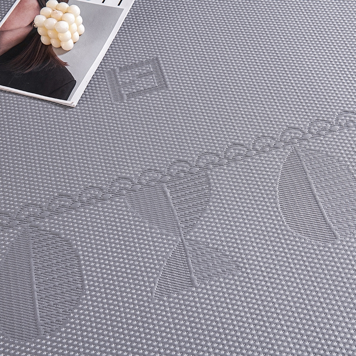 91家纺网 家纺一手货源 找家纺 梵克保罗 2025新款7A抗菌母婴级纯乙纶PE刺绣凉感丝豆豆席 叶子-灰