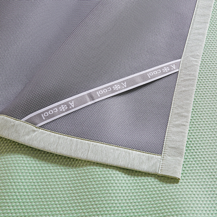 91家纺网 家纺一手货源 找家纺 梵克保罗 2025新款7A抗菌母婴级纯乙纶PE刺绣凉感丝豆豆席 叶子-绿