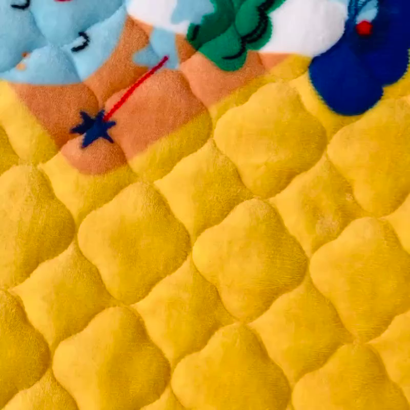 91家纺网 家纺一手货源 找家纺 小虾米 2025新款加厚牛奶绒夹棉床笠单床笠床笠单件 可爱龙