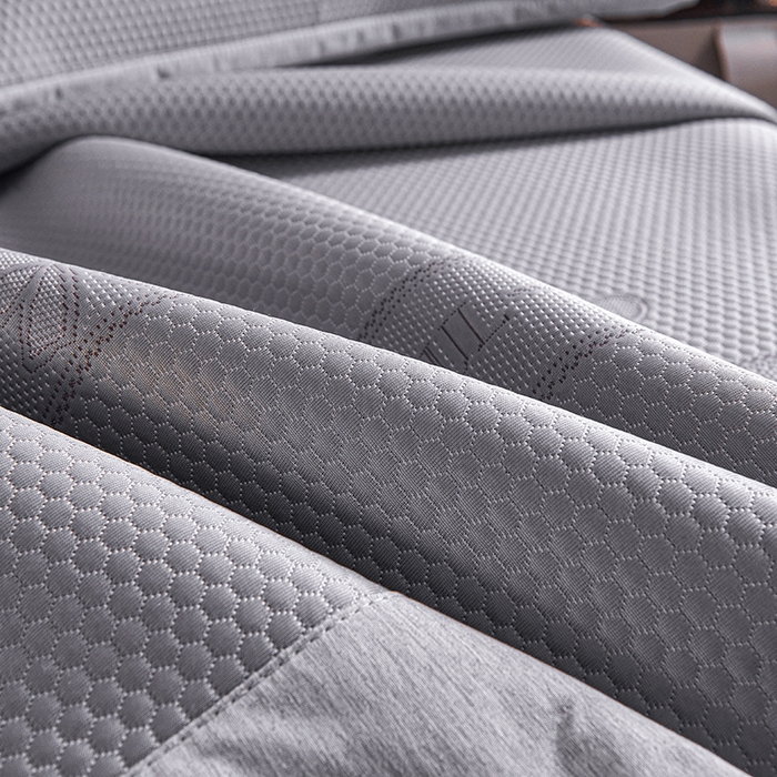 91家纺网 家纺一手货源 找家纺 梵克保罗 2025新款7A抗菌母婴级纯乙纶PE刺绣凉感丝豆豆席 蝴蝶结-灰