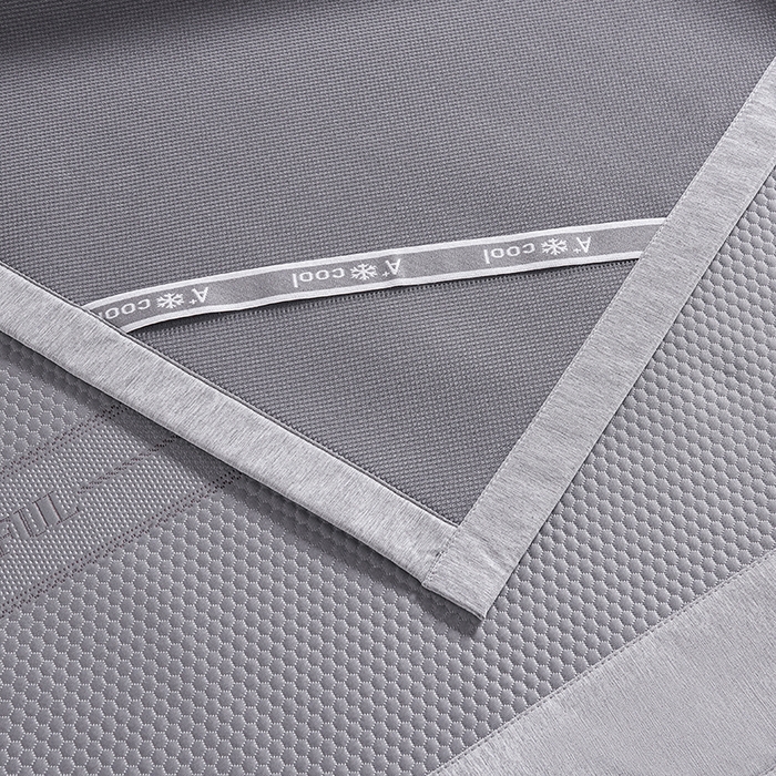 91家纺网 家纺一手货源 找家纺 梵克保罗 2025新款7A抗菌母婴级纯乙纶PE刺绣凉感丝豆豆席 蝴蝶结-灰