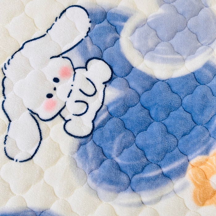 91家纺网 家纺一手货源 找家纺 小虾米 2025新款加厚牛奶绒夹棉床笠单床笠床笠单件 爱心天使