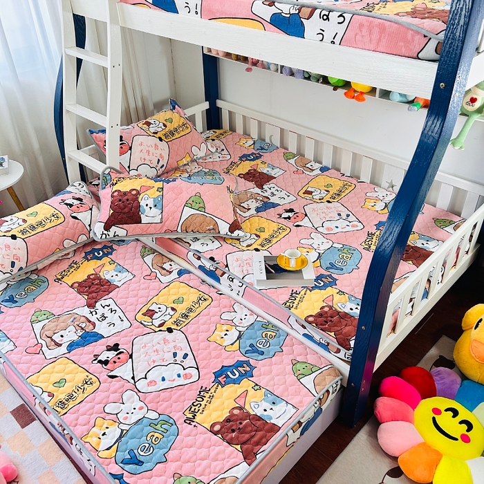 91家纺网 家纺一手货源 找家纺 小虾米 2025新款加厚牛奶绒夹棉床笠单床笠床笠单件 开心女孩