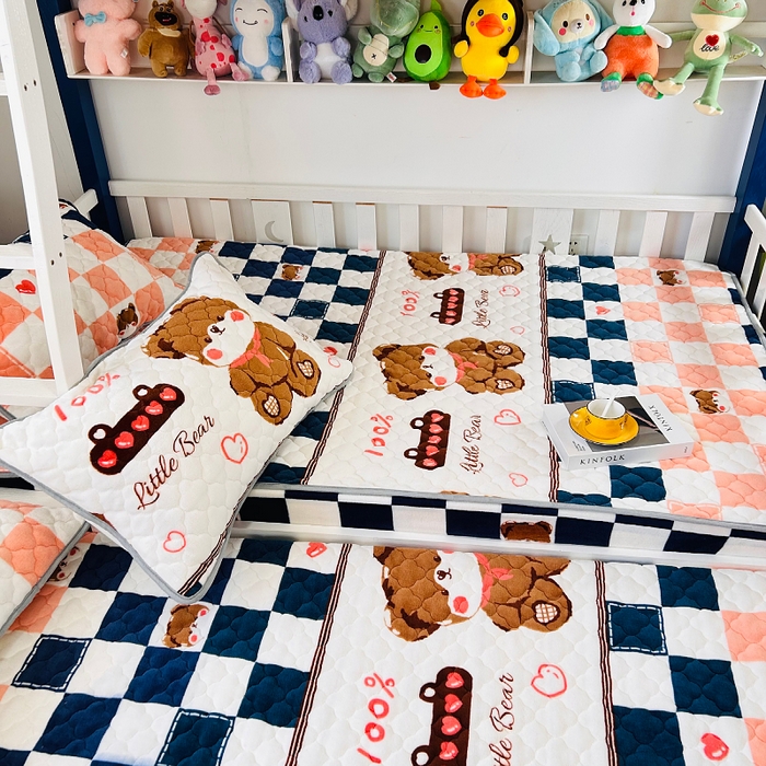 91家纺网 家纺一手货源 找家纺 小虾米 2025新款加厚牛奶绒夹棉床笠单床笠床笠单件 快乐熊宝