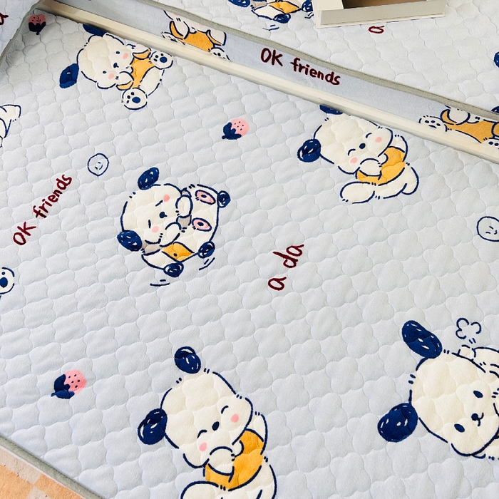 91家纺网 家纺一手货源 找家纺 小虾米 2025新款加厚牛奶绒夹棉床笠单床笠床笠单件 幸运小狗